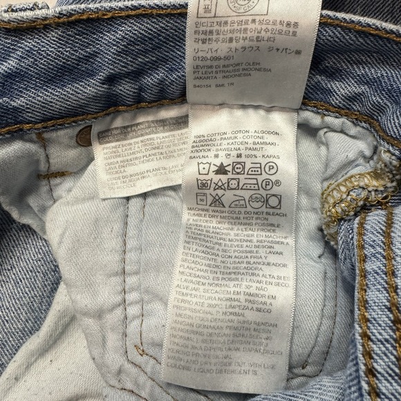 Levi's 501 Jeans Mens 36x29 Faded Light Wash Blue Straight Leg Button Fly Denim - Picture 7 of 12